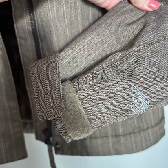 Columbia Omni-Tech Jacket Women Medium Hood Brown Tan Waterproof Ski Parka Coat - Picture 7 of 13